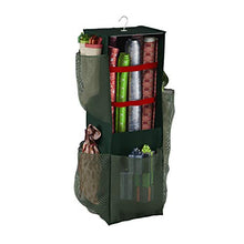 Load image into Gallery viewer, TINY TIM TOTES Paper Organizer-4-Sided Station-Storage Compartments for 30Â” Rolls, Ribbon, Bows, Bags &amp; More Elf Stor Double Sided | Hanging Gift Wrap and Bag Organizer | Space Saving |, Green
