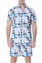 Load image into Gallery viewer, Alex Vando Mens Hawaiian Shirts Casual Short Sleeve Aloha Beach Shirt Suits,White View,L
