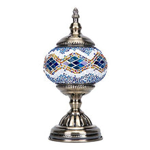Load image into Gallery viewer, Mosaic Lamp-Handmade Turkish Mosaic Table Lamp with Mosaic Lantern,Bronze Base,Unique Table Lamp for Room Decoration
