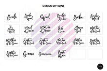 Load image into Gallery viewer, Bachelorette Party Shirts, Soft Crew Neck and V-Neck Customizable Bride Squad T-Shirts For The Bride and Bridesmaids, Rose Gold Graphic and Unique Shirt Colors
