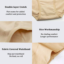 Load image into Gallery viewer, wirarpa Women's Cotton Underwear Panties High Waisted Full Briefs 4 Pack Ladies No Muffin Top Underpants Beige Size 5, Small
