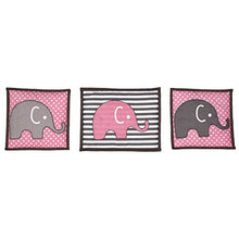 Load image into Gallery viewer, Bacati - Elephants Pink/Grey 10-Piece Nursery in a Bag Girls Baby Nursery Crib Bedding Set with Bumper Pad
