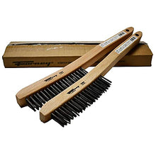 Load image into Gallery viewer, Forney 70504A 2-Pack Carbon Steel Wire Brush's with Curved Wood Handle, 13-3/4-Inch-by-.014-Inch, Assorted
