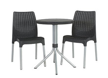 Load image into Gallery viewer, Keter Chelsea 3-Piece Resin Outdoor Patio Furniture Dining Bistro Set with Patio Table and Chairs, Charcoal - 224910
