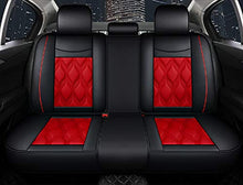 Load image into Gallery viewer, ZX DSY002 Leather Car Seat Covers, Faux Leatherette Automotive Vehicle Cushion Cover for Cars SUV Pick-up Truck Universal Fit Set for Auto Interior Accessories (Black-red)
