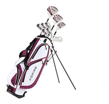 Load image into Gallery viewer, Aspire X1 Ladies Womens Complete Golf Club Set Includes Driver, Fairway, Hybrid, 6-PW Irons, Putter, Stand Bag, 3 H/C's Purple - Regular or Petite Size! (Regular, Right Handed)
