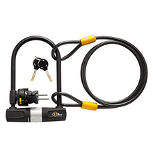Load image into Gallery viewer, Bike U Lock with Cable - Via Velo Heavy Duty Bicycle U-Lock,14mm Shackle and 10mm x1.8m Cable with Mounting Bracket For Road Bike Mountain Bike Electric Bike Folding Bike, Great Bike Safety Tool
