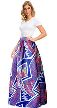 Load image into Gallery viewer, Afibi Women African Printed Casual Maxi Skirt Flared Skirt A Line Long Skirts with Pockets (X-Large, Pattern 5)
