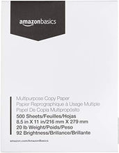Load image into Gallery viewer, AmazonBasics Multipurpose Copy Printer Paper - White, 8.5 x 11 Inches, 5 Ream Case (2,500 Sheets)
