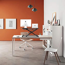 Load image into Gallery viewer, Standing Desk Converter with Height Adjustable – PUTORSEN 32 inch Stand Up Desk, Ergonomic Sit Stand Dual Monitor and Laptop Riser Tabletop Workstation Black
