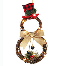 Load image into Gallery viewer, Christmas Joy Sign Decorations - Plaid Wreath Burlap Wooden Holiday Decor for Home Window Wall Indoor Outdoor
