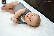 Load image into Gallery viewer, Little One's Pad Pack N Play Crib Mattress Cover - 27" X 39" - Fits Most Baby Portable Cribs, Play Yards and Foldable Mattresses - Waterproof, Dryer Safe - Comfy and Soft Fitted Crib Protector
