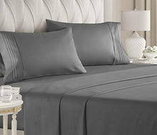 Load image into Gallery viewer, Queen Size Sheet Set - 4 Piece - Hotel Luxury Bed Sheets - Extra Soft - Deep Pockets - Easy Fit - Breathable &amp; Cooling Sheets - Wrinkle Free - Comfy – Dark Grey Bed Sheets - Queens Sheets – 4 PC
