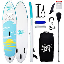 Load image into Gallery viewer, SEASEESUP Inflatable Stand Up Paddle Board,Yoga Board 10'x30 x6 Blow Up Boards Surfboard with SUP Accessories Adj Paddle, ISUP Backpack, Pump, Leash for Adults Youth and Kids,Pink
