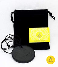 Load image into Gallery viewer, Pachamama Essentials Circle Shungite Pendant Necklace with Certificate of Authenticity, Chakra and Energy Balancing, EMF Protection
