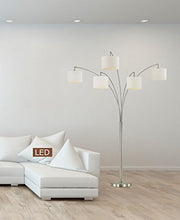 Load image into Gallery viewer, Artiva USA LED602805FSN 83" LED Arched Floor Lamp with Dimmer 5000 Lumens, 83 inches, Brushed Nickel
