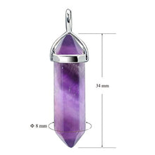 Load image into Gallery viewer, BEADNOVA Amethyst Necklace Gemstone Crystal Necklace for Women Healing Stone pendant Jewelry for Men Pendulum Divination Purple Crystal Hexagonal pendant (18 Inches Stainless Steel Chain)

