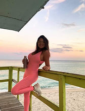 Load image into Gallery viewer, SEASUM Women Texture Bodysuit Sleevesless Sport One-Piece Backless Sexy Slimming Bodycon Rompers Jumpsuit XL
