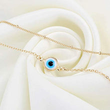 Load image into Gallery viewer, Dainty Layered Evil Eye Bracelets for Women, 14K Gold Filled Adjustable Layering Bead Chain Bracelet Handmade Gold Layered Round Evil Eye Bracelets for Women Jewelry(Round Evil Eye &amp; Bead Chain)

