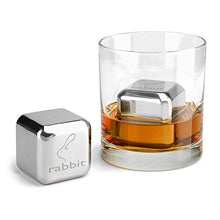 Load image into Gallery viewer, Rabbit Whiskey and Beverage Jumbo Chilling Stones Set, Chrome
