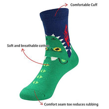 Load image into Gallery viewer, COTTON DAY Boys Fun Novelty Design Socks Bright Colors Pack of 5 (sharks L: Shoe Size 13.5-3.5)
