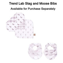 Load image into Gallery viewer, Stag and Moose 4 Pack Flannel Baby Burp Cloth Set - Grey Forest Animals 100% Cotton
