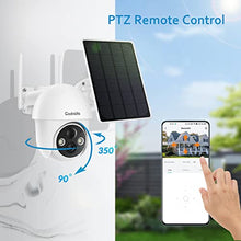 Load image into Gallery viewer, Security Camera Wireless Outdoor,Pan-Tilt 2.4G WiFi Solar Security Camera,Battery Powered Surveillance Cameras for Home with Night Vision,2-Way Audio,Motion Detection,SD Card &amp; Cloud Storage, Codnida
