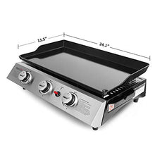 Load image into Gallery viewer, Royal Gourmet PD1300 Portable 3-Burner Propane Gas Grill Griddle,Black
