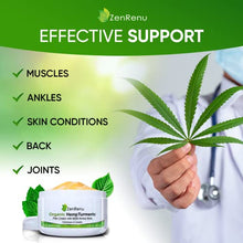 Load image into Gallery viewer, Organic Hemp Cream by ZenRenu - MSM Turmeric Arnica - Made in USA Premium Hemp Oil
