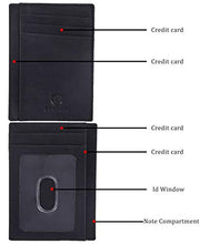 Load image into Gallery viewer, Slim Minimalist Wallet Front Pocket RFID Blocking Real Leather credit card holder for Men &amp; Women (MOSS CRAZY HORSE)
