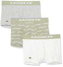 Load image into Gallery viewer, Lacoste Men's 3-Pack Boxer Shorts, LYCHEN Khaki/Silver Chine, Large
