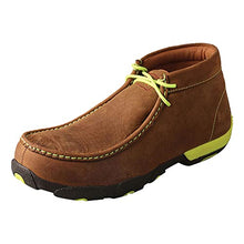Load image into Gallery viewer, Twisted X Men's Steel Toe Chukka Driving Moc - Handcrafted Leather Safety Toe Shoes with Slip Resistant Outsole - Comfortable, Durable, and Stylish Lace-Up Boots, Distressed Saddle &amp; Yellow, 8.5 M
