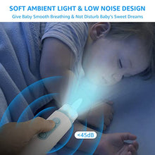 Load image into Gallery viewer, Baby Nasal Aspirator, Bellababy Baby Nose Sucker, Baby Booger/ Snot Remover with 3 Suction Levels, 2 Tips and Light Soothing Function, Rechargeable, Mute, Anti-Backflow, with Carrying Bag …
