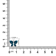 Load image into Gallery viewer, Diamondere Natural and Certified London Blue Topaz and Diamond Butterfly Petite Necklace in 14k White Gold | 1.11 Carat Pendant with Chain
