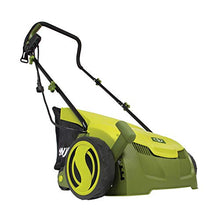 Load image into Gallery viewer, Sun Joe AJ801E 12-Amp 13-Inch Electric Dethatcher and Scarifier w/Removeable 8-Gallon Collection Bag, 5-Position Height Adjustment, Airboost Technology Increases Lawn Health, 13 inch, Green
