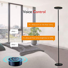 Load image into Gallery viewer, Shalomlite Sky LED Torchiere Floor Lamp, WiFi Smart Remote Control Tall Standing Modern Pole Light for Living Rooms, Bedroom&amp;Offices, Dimmable Uplight Compatible with Amazon Alexa&amp;Google Assistant
