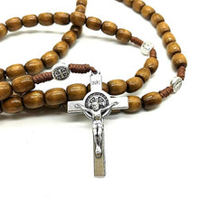 Load image into Gallery viewer, Catholic Rosary, St Benedict Rosary, 12 mm Wooden Catholic Prayer Beads from Medjugorje
