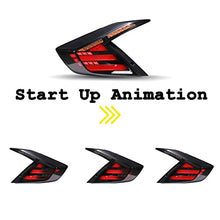 Load image into Gallery viewer, inginuity time LED Tail Lights For Honda Civic 10Th Gen Sedan 2016-2021 DRL Start Up Animation Sequential Indicator Rear Lamp Assembly (Not For Hatchback) (Black)
