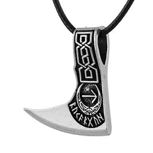 Load image into Gallery viewer, LANGHONG 1PCS Norse Vikings Axe TIWAZ/TYR Rune Amulet Pendant Necklace Nordic Talisman
