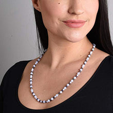 Load image into Gallery viewer, Carolyn Pollack Sterling Silver Blue Lace Agate and Peacock Pearl Gemstone Beaded Necklace 24 Inch
