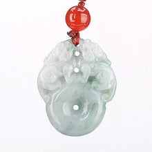 Load image into Gallery viewer, Myanmar Emerald Pendant Hand Carved Lucky Amulet Brave Troops Lovers Necklace with Chain for Men Women Gift

