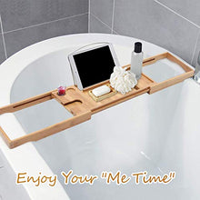 Load image into Gallery viewer, ESSORT Bath Tray and Bath Pillow Combo, Air Mesh Bathroom Cushion for Head, Neck, Shoulder Support, Bathtub Caddy Tray Adjustable Holder
