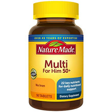 Load image into Gallery viewer, Nature Made Men's Multivitamin 50+ Tablets with Vitamin D, 90 Count
