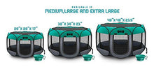 Load image into Gallery viewer, Ruff 'n Ruffus Portable Foldable Pet Playpen + Carrying Case &amp; Collapsible Travel Bowl (Extra Large (48" x 48" x 23.5")) (Medium (29" x 29" x 17") with Free Bonus, Aqua)
