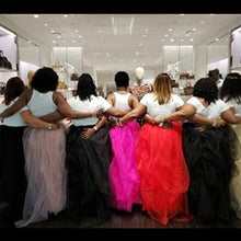 Load image into Gallery viewer, WDPL Women's Long Tulle Split Side Evening Party Skirts XX-Large Black
