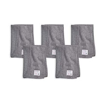 Load image into Gallery viewer, Burt's Bees Baby - Burp Cloths, 100% Organic Cotton Absorbent 5-Pack Drool Cloths (Heather Grey, Solid)
