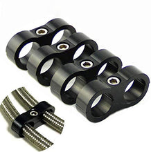 Load image into Gallery viewer, -6AN Hose Separator Clamp - Fuel line Mounting Clamps,Aluminum Hose Fitting Adapter, Great for 3/8 Fuel Hose, Oil Line, Brake Line, Water Pipe and Gas Line,4Pcs/Pack,Black
