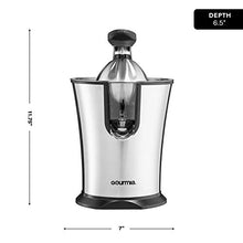 Load image into Gallery viewer, Gourmia EPJ100 Electric Citrus Juicer Stainless Steel 10 QT 160 Watts Rubber Handle And Cone Lid For Easy Use One-Size-Fits-All Juice Cone For Easy Storage. - 110V
