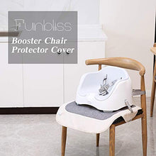 Load image into Gallery viewer, Funbliss Extra Large Booster Chair Protector Cover，Dining Chair Seat Cover for Booster Seat，Non-Slip PVC Backing， Upgrade 600D Waterproof Material ，Easy to Wipe Clean(Black+Grey）
