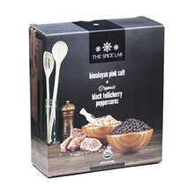 Load image into Gallery viewer, The Spice Lab Pink Himalayan Salt Coarse 2.2 Pound Tub &amp; USDA Organic Tellicherry Peppercorns 18oz Tub - Combo Salt and Pepper Gift Pack - Pink Himalayan Salt for Grinder - Peppercorns for Grinder
